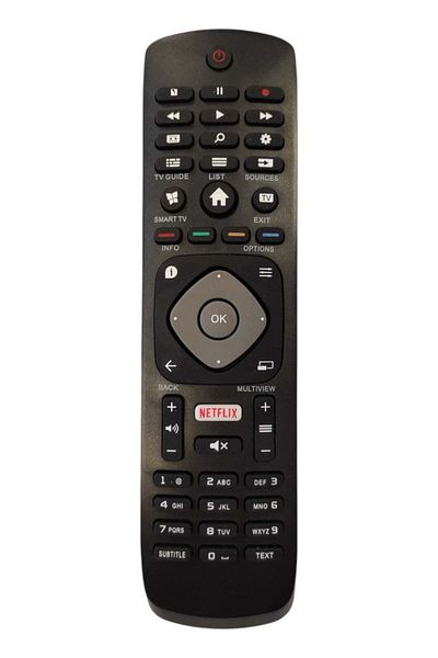 erorex جهاز التحكم عن بعد الذكي من Philips لـ Netflix باللون الأسود