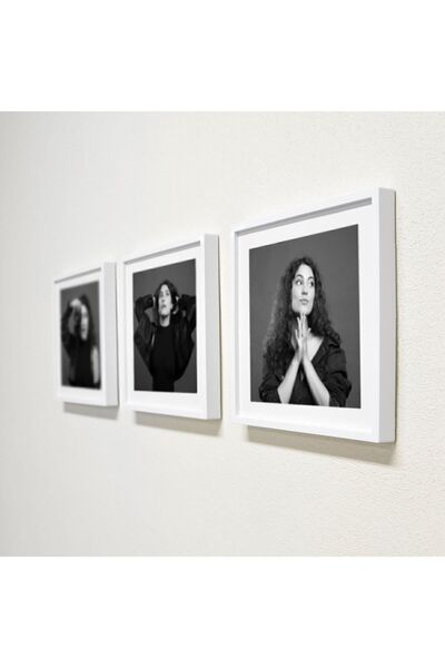 EyER Shoping Sök Tak Kare Çerçeve Beyaz (3 Adet) Fotoğrafsız