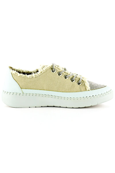 Erkan Saçmacı Vanessa Bej Denim Taşlı Sneaker