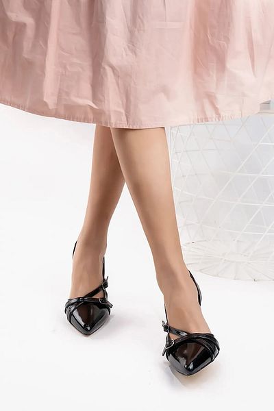 Bilalim Shoes Pantofi stiletto cu cataramă aurie Cherry ST-001