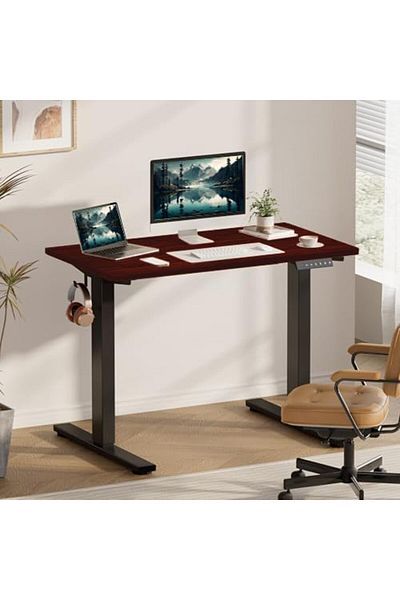 Mahmayi Flexispot Electric Standing Desk, 122 x 65cm Adjustable Height Desk - Apple Cherry