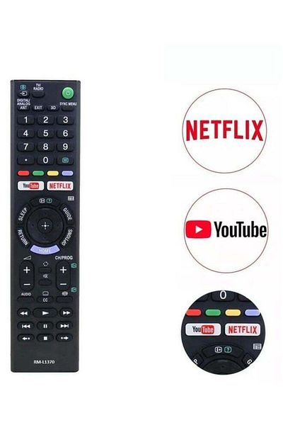 erorex Rm-L1370 Replacement Remote Control Use For Sony Smart Lcd Led Tv Black