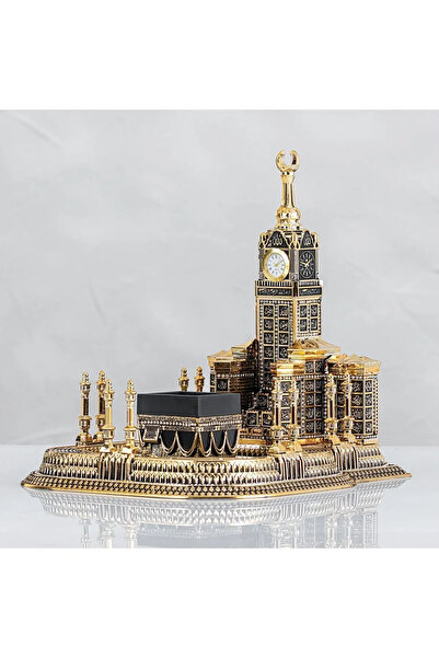 UCR HOME Mescid-i Haram Altın Boyut: 26x26 Boy:28 Cm. Saat Çalışır Durumda