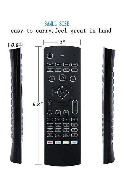 erorex MX3 Air Mouse Backlight Wireless Remote Control Keyboard Black