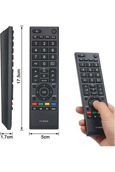 erorex Remote Control For Toshiba Ct-90326 Black