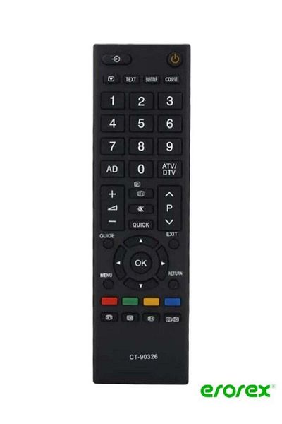 erorex TV Remote Control for Toshiba Black