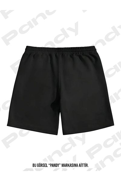 pandy Pantaloni scurți de bază negri cu imprimeu Hello Kitty unisex
