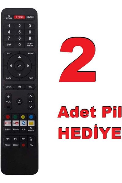 erorex Strong Smart TV Remote + 2PCS Battery Gift