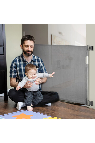 BabySafe Baby Safe Retractable Mesh Gate - Grey