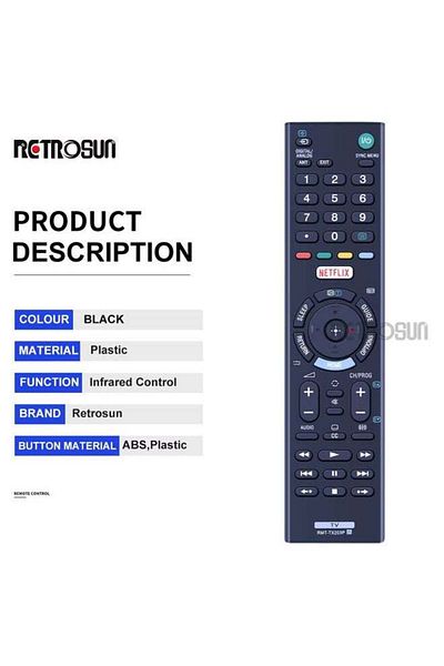 erorex RMT-TX203P For Sony Smart LCD TV Remote Control Netflix RMT-TX202P