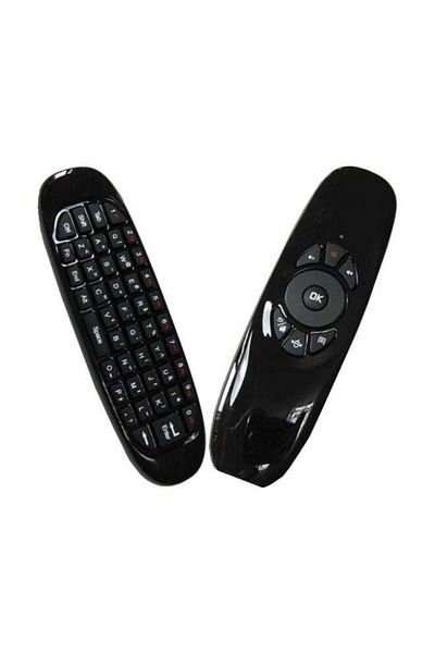 erorex طقم مكون من قطعتين من لوحة المفاتيح وجهاز التحكم عن بعد C120 Air Mouse باللون الأسود