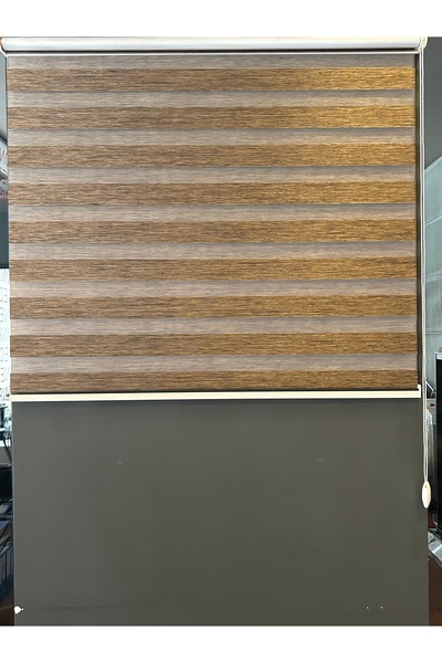 Kenyap Kahverengi Zebra Stor Perde 107