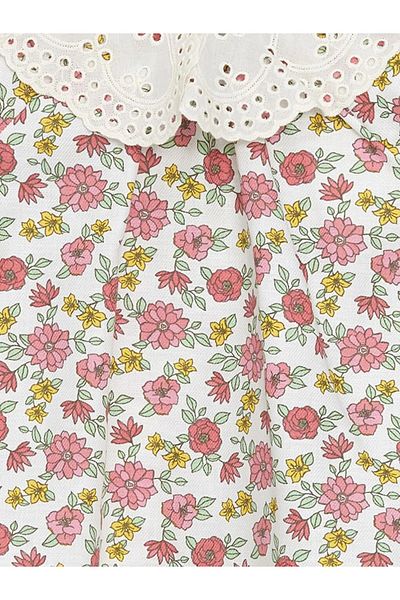 LC Waikiki Lcw Baby Ecru Baby Collar Long Sleeve Floral Baby Girl Dress