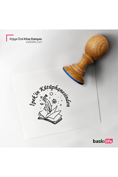 Baskı Life Kitap Yıldızlar Kişiye Özel Kitap Damgası Kitap Mührü Kaşe Kitap M...