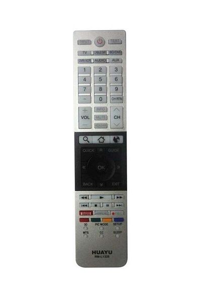 erorex Remote Control For Toshiba Netflix Silver/Grey