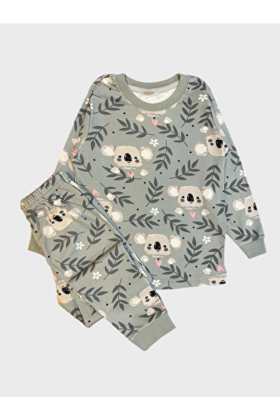 ALİŞ KİDS طقم بيجامة بناتي بأكمام طويلة من القطن باللون الأخضر من Koola