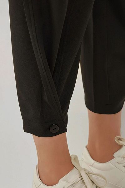 Hiccup Button Detailed High Waist Baggy Trousers
