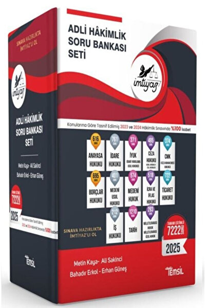 Temsil Kitap İmtiyaz Adli Hâkimlik Hukuk Soru Bankası Seti 2025