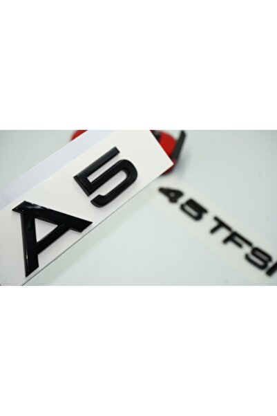 Genel Markalar Audi A5 45 TFSi Parlak Siyah ABS 3M 3D Bagaj Yazı Logo_
