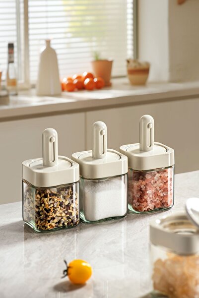 M'art Home Pinmoo Flexy Adjustable Spice Rack Set with Spoon - 3 Pieces