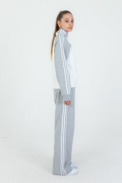 Black One Girl's Tracksuit Suit with Zipper Collar