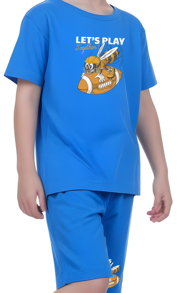 YA KO KİDS Play Together Ανδρικό κοντομάνικο σετ διπλής τσέπης με στάμπα