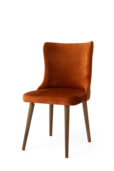 Evistro NEV Ahşap Ayaklı Babyface Kumaş Salon Balkon ve Mutfak Sandalyesi 6 ADET