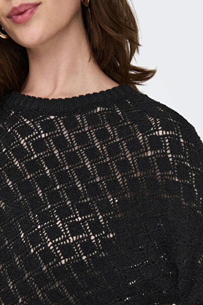 ONLY Women's Crew Neck Long Sleeve Knitted Sweater Black 15335109