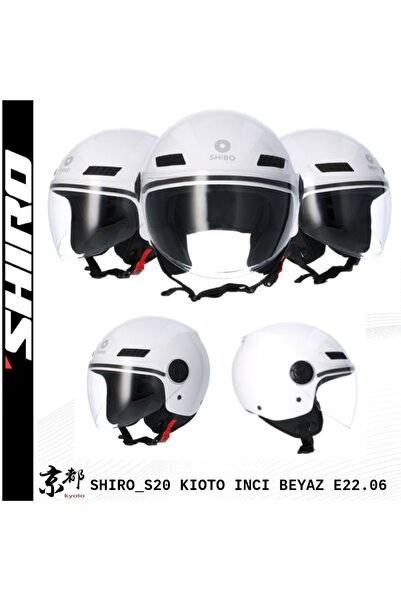 Shiro Kioto Jet Motosiklet Kaskı Xl Beden Inci Beyaz