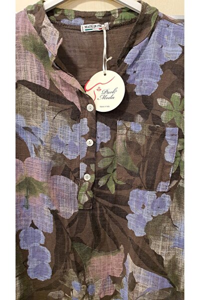 Park Moda Ιταλικό πουκάμισο με μοτίβο κρίνο με μισό κουμπί