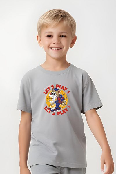 YA KO KİDS Let's Play Printed Boys' Short Sleeve Double Pocket Bottom-Top Suit