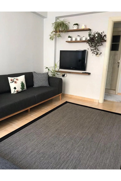 Halımax Reform Halı 9715 Vizon Siyah Jüt Sisal Toz Vermez Modern Salon Halısı...