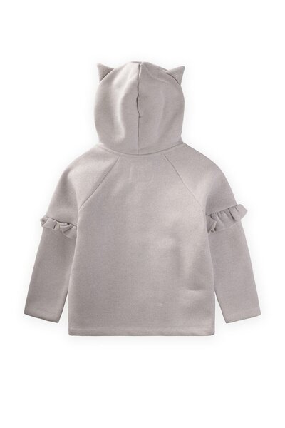 Cigit Γκρι ασημί ζακέτα με κουκούλα για κορίτσια 2-8 ετών