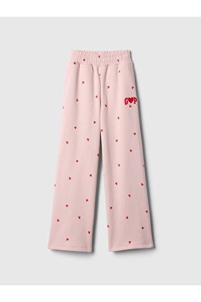 GAP Kız Çocuk Pembe Gap Logo Fleece Eşofman Altı