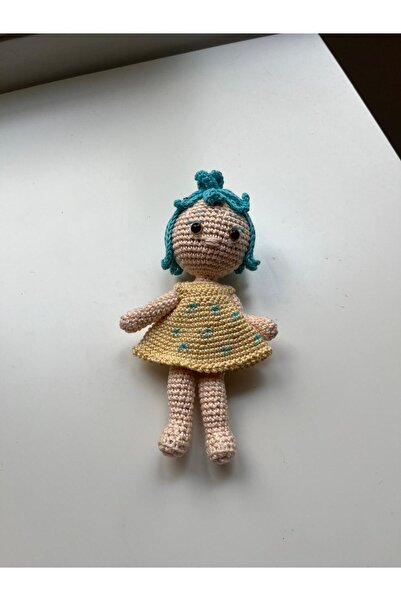 Handmade Ters Yüz Neşe Bebek Amigurumi Örgü Oyuncak Bebek (17 cm)