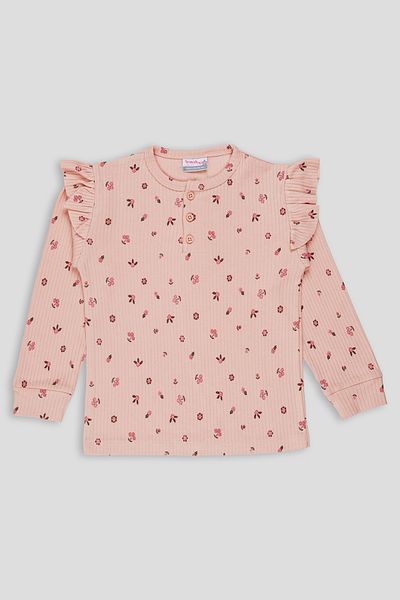 Irmak kids Flower Pattern Frilly Girl's Interlock Suit 100% Cotton