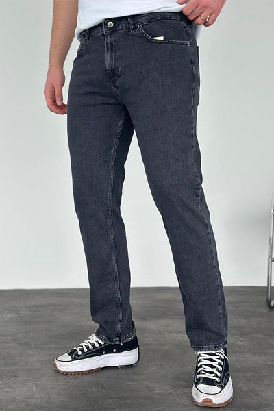 MADZEYMODA Ανδρικό τζιν παντελόνι με κανονική εφαρμογή Lycra Flexible Smoked Jean KE-680