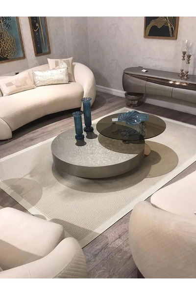 Halımax Reform Halı 9427 Beyaz Krem Jüt Sisal Toz Vermez Modern Salon Halısı Yolluk Hol Kilim