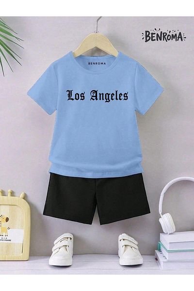 BENROMA Set pantaloni scurți unisex pentru copii - imprimat cu caractere