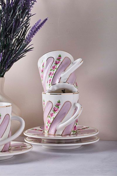 Perotti Kuzguncuk 12-Piece Porcelain Coffee Set for 6