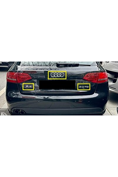 EDEXPORT Audi A4 &   2.0 TDI  Bagaj Yazısı ve Arma Seti 3'lü Paket 3M 3D ABS