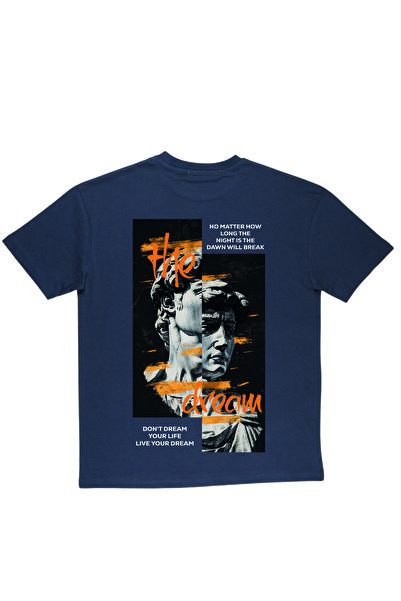 By Caspita Fashion Lenithra Unisex Oversize kroj Dimljeno T-shirt Prednja i z...