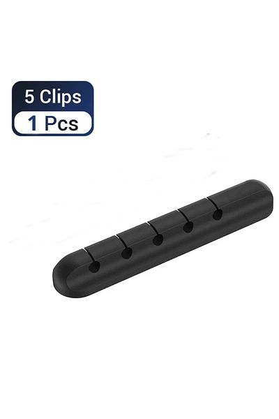 Choice 5 مشابك - قطعة واحدة L16 منظم كابلات USB من السيليكون، حامل مشابك إدارة سطح المكتب المرتب