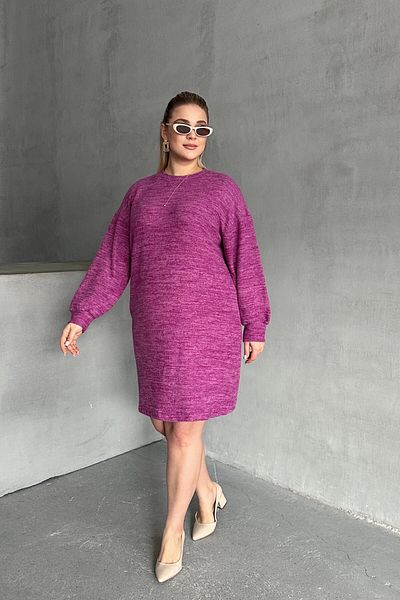 Stil Diva Plus Size Long Sleeve Crew Neck Gray Dress 84-162