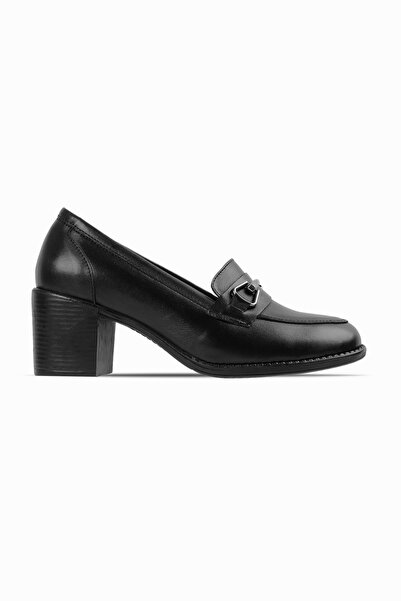 MY DERİ Brandi Women - Pantofi cu toc gros cu cataramă din piele naturală 3658