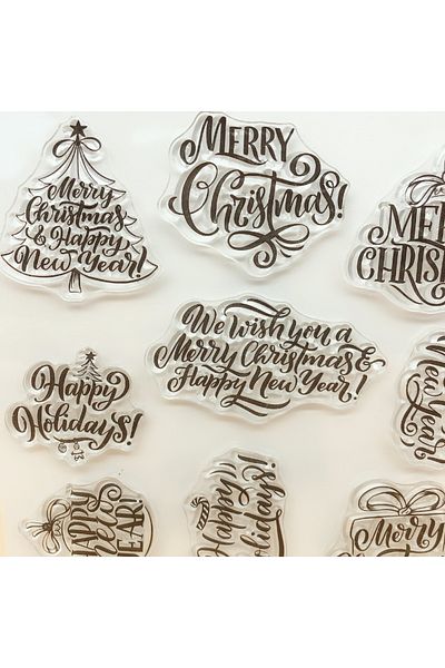 Choice Alinacutle CLEAR STAMPS Christmas Sentiment Scrapbooking Card Album Paper Craft Rubber Roller Tra...