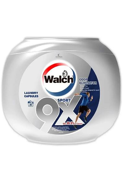 Walch Antibacterial Sport Laundry Detergent Capsule,German Formulated Plant-Based Ingredient,30 Pods