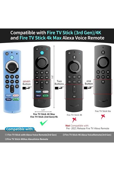 Choice Fluorescent Green Silicone Remote Pretective Cover For Fire Stick 4K MAX/ 3rd Gen Fire TV Remote Cas