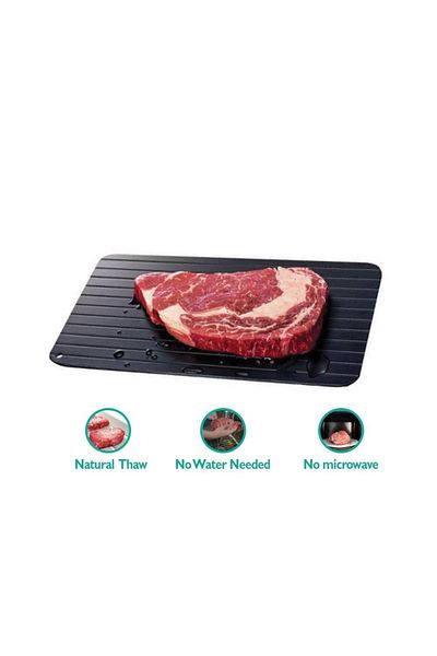 Choice 29.5x20.3x0.2cm Lmetjma Fast Defrosting Tray Aluminium Alloy Thaw Food Defrosting Tray Frozen Meat F