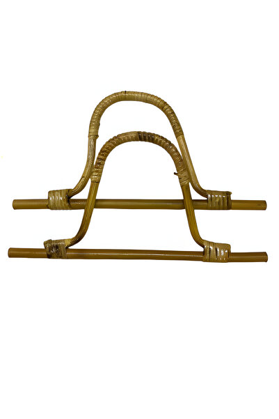 EleganTShoP Mâner elegant din bambus pentru geantă, model IU, 18 cm, KU18